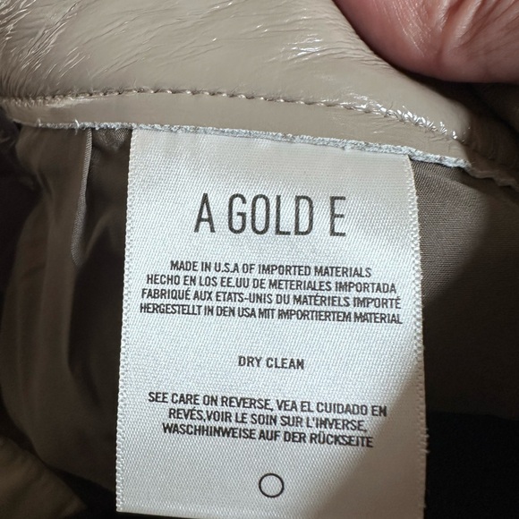 Agolde Women's Cream/Tan  The 90’s Straight Rec. Leather and Poly Blend Pant 28 - Picture 9 of 10